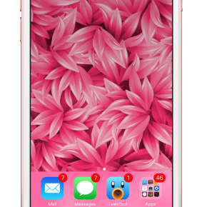 Styling Pink Leafs Wallpaper on my iPhone 6s Plus